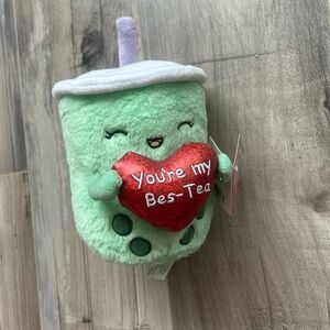 Russ Mint Green and Red Stuffed Tea Plush